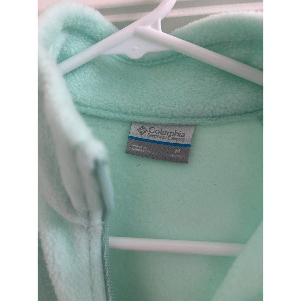 Columbia Fleece Jacket Mint Green Zip Up‎ Sportswear Kids Size M(10-12) - Picture 3 of 6